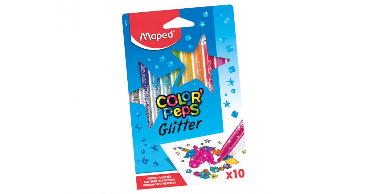 Maped Glitter Felt Tips Pens, 10 Pieces | Maped | | Jordan-Amman | Buy ...