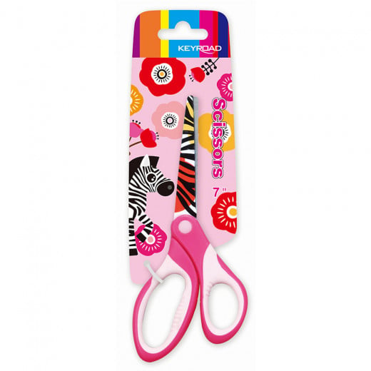 Keyroad Scissors With A Round Tip, Pink Color, 17.5 Cm