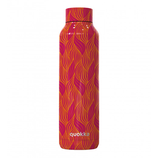 Quokka Stainless Steel Bottle, Orange Bloom Design, 630 Ml