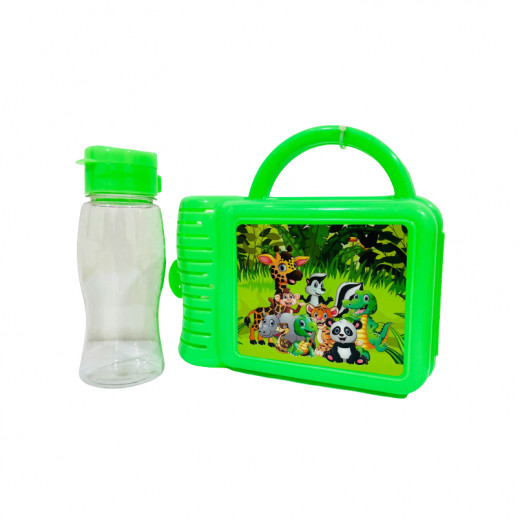 Tuffex Lunch Box With Water Bottle, Green Color