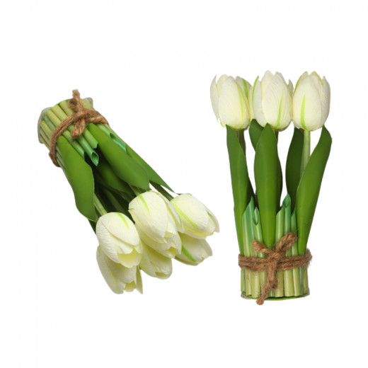 Tulip Plastic Flowers, White color