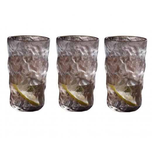 Blinkmax Glass Drinking Cup, Black Color, 3 Pieces