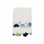 Nova Home Dinosaur Design Kid's Embroidered Towel, Bath Towel, Cotton Jacquard, Blue Color