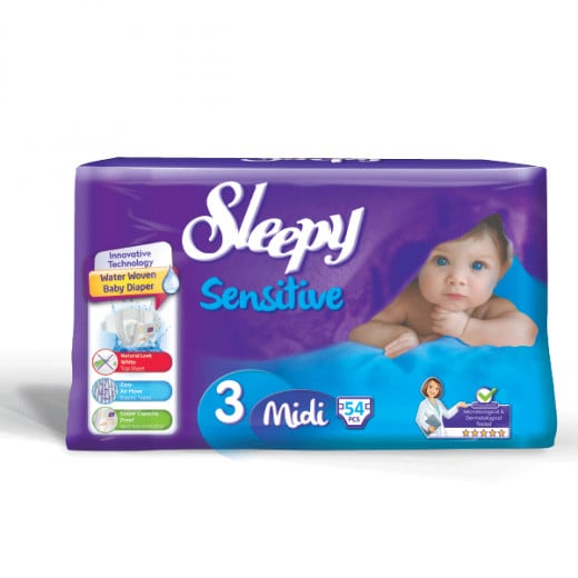 Sleepy Baby Diapers Sensitive 3, 4-9 kg, 54 Pieces