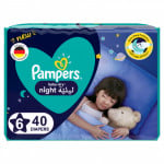Pampers Baby Dry Night Diapers, Size 6, 14+ Kg, 40 Diapers