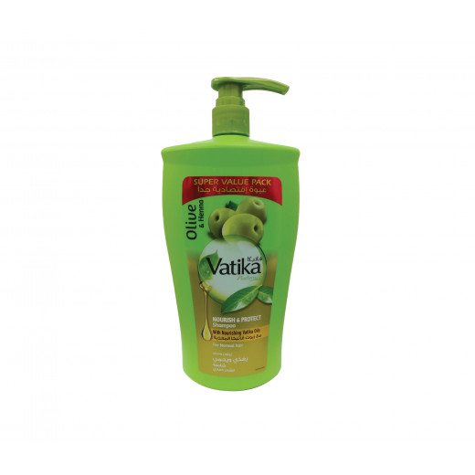 Vatika Naturals Olive & Henna Shampoo, Nourish & Protect, 1000 Ml