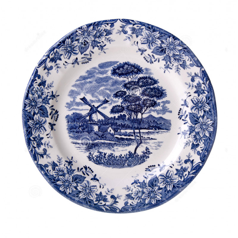 Claytan Windmill Flat Laminate Plate, Blue Color, 20.7 Cm | Kitchen | Dinnerware | Dinnerware Plates