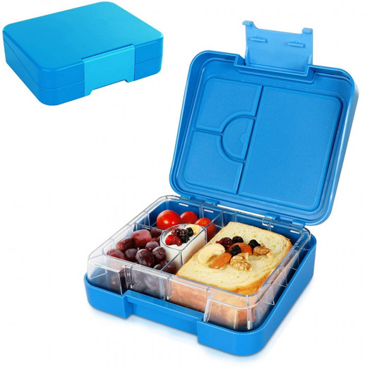 صندوق غداء مقسم باللون الأزرق
