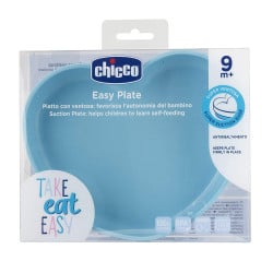 Chicco Easy Plate Silicone Heart Shaped Dish, Blue Color, +9 Months