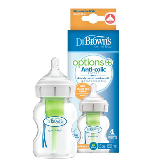 Dr. Brown’s™ Options+, Wide-Neck Baby Bottle, 150 ml