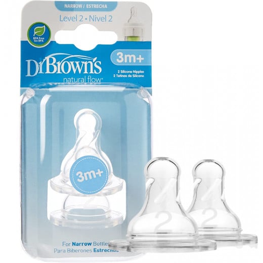 Dr Brown's Narrow Neck Level 2 Teats - 2 Pack