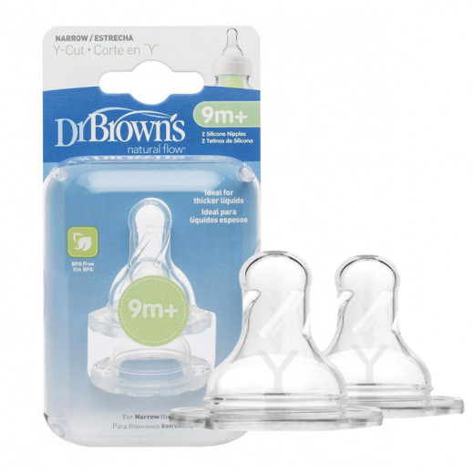 Dr. Brown's Level 4 Y-Cut Silicone Standard -Neck "Options" Nipple - 2 Pack