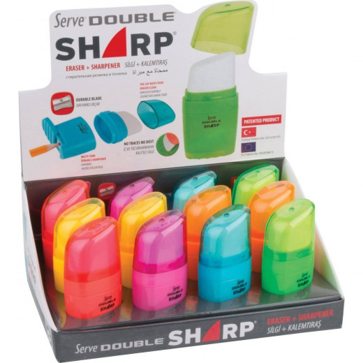 Serve Eraser With Sharpener, Assorted Colors, 1 Piece