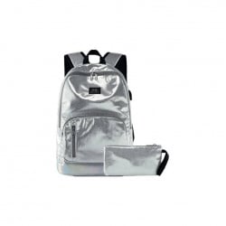 Fashion Shiny Backbag Set - Silver