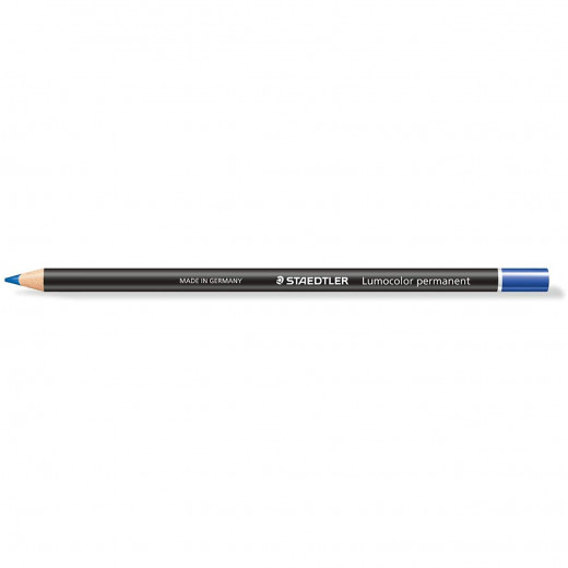 Staedtler Lumocolor Permanent Glasochrom Pencils Blue Design, 1 Pencil