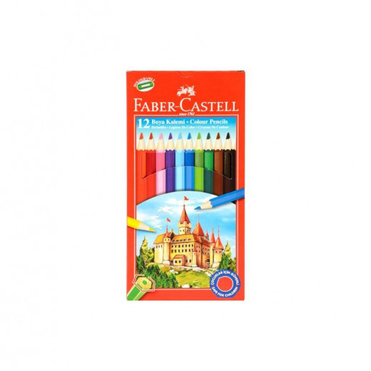 Faber Castell Carton Box Crayons 12 Colors Full Length