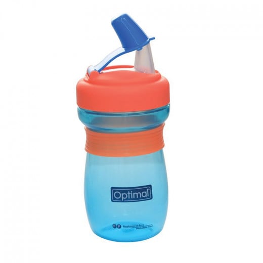 Optimal Silicone Spout Cup With Handle, Blue Color, 300 Ml