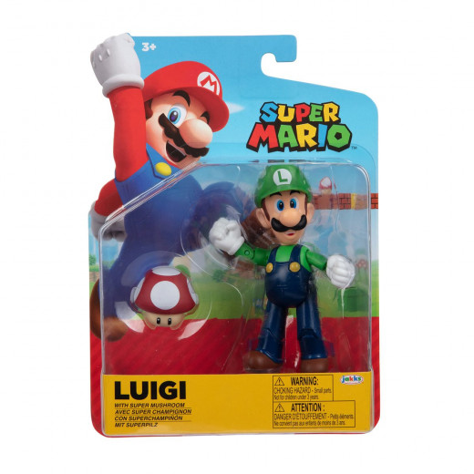 Jakks Pacific World of Nintendo Luigi with Red Mushroom