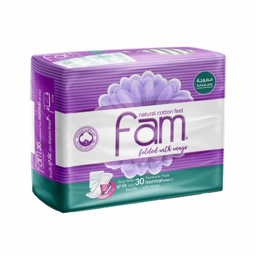 Fam Feminine Napkins Maxi Folded With Wings Normal 30 Pads