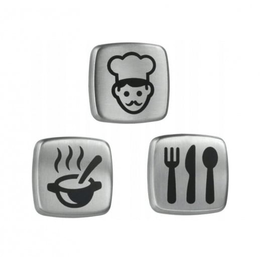 Metaltex Stainless Steel Decorative Magnets, Set Of 3