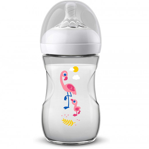 Philips Avent Natural Baby Bottle 260 ml single,Flamingo
