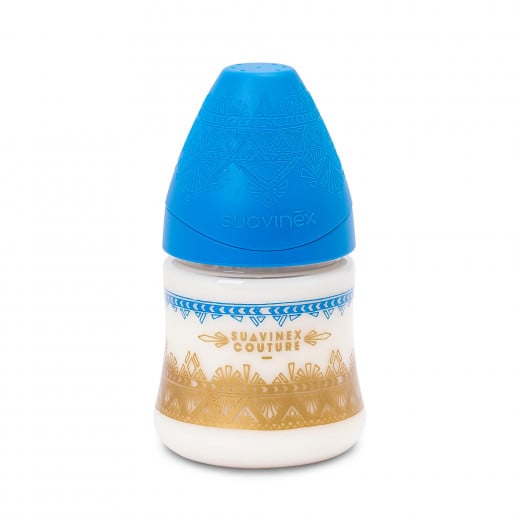 Suavinex Premium Silicone Feeding Bottle, Dark Blue Color, 150 Ml