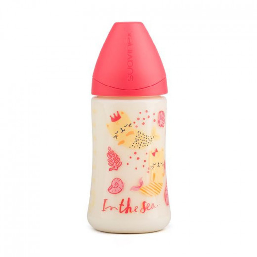 Suavinex Feeding Bottle for Babies Physiological, Fuchsia Color, 270 Ml