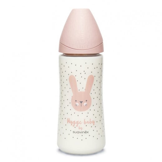 Suavinex Hygge Premium Rabbit Bottle, Pink, 360 Ml