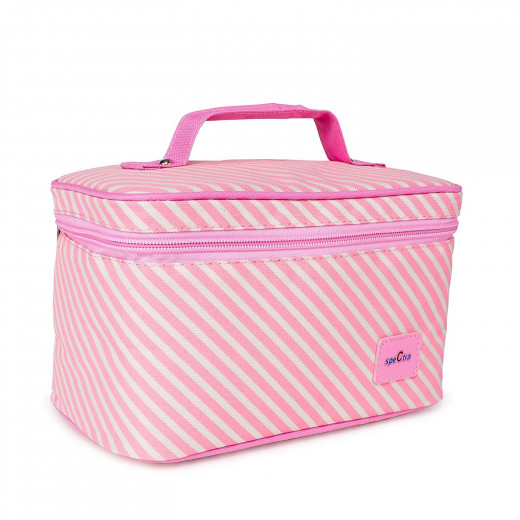 مجموعة حقيبة التبريد باللون الوردي + مضخة ثدي مزدوجة + أكياس تخزين الحليب سهلة الاستخدام، 40 قطع مع موصل من سبكترا
