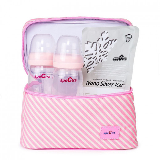 Spectra Pink Cooler Set	+ Dual S Breast Pump + Easy Milk Storage Bags, 40 Pieces & Connector
