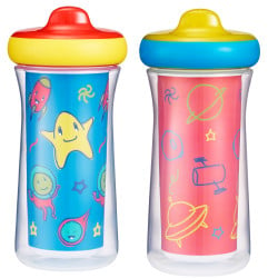 Disney-Pixar Cars Insulated Hard Spout Sippy Cups With One Piece Lid, 9 Oz,  2 Pack 