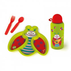 مجموعة أدوات طعام الأطفال، تصميم دعسوقة، باللون الأخضر من أوبس