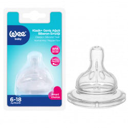 Wee Baby Medium Flow Classic Silicone Teat , Clear, 6-18m, no.2