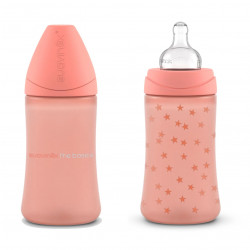 Suavinex The Basics Baby Bottles, Light Pink Color, Pack of 2 Pieces, 270 Ml