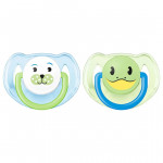 Philips Avent Animal Soother Twin Pack 6-18m, Blue&Green