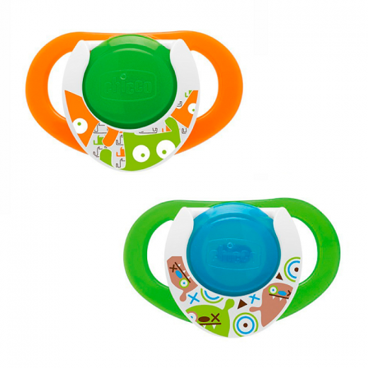 Chicco Physio Compact Night, Green-Orange, +12 months, 2 pieces