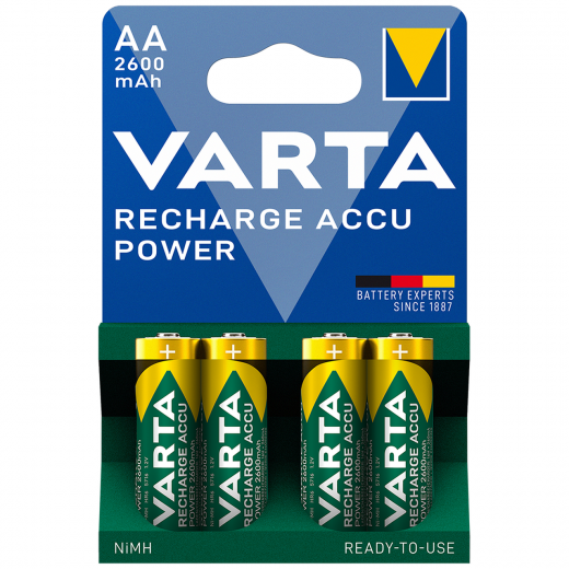 Varta Recharge Accu Power, Aa 2600 mAh, 4 Pieces