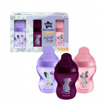 Tommee Tippee Closer To Nature Midnight Jungle Baby Girl Bottles, 260 Ml, 3 Pieces