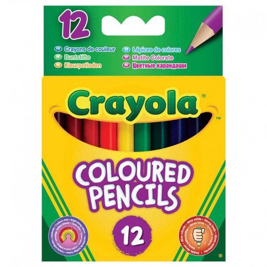 Crayola Colored Pencils Half Length, 12 Colors