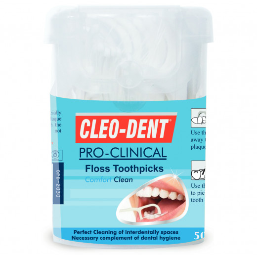 خيط تنظيف الأسنان كليو دنت ناعم, 50 قطعة من اوبتيمال
