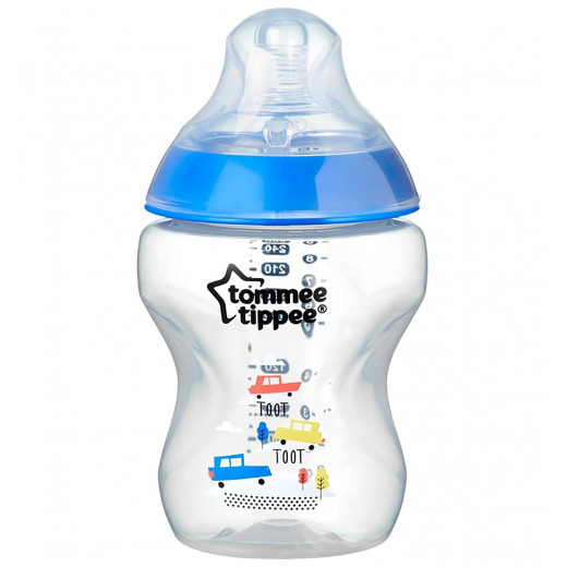 Tommee Tippee Closer to Nature Baby Bottle Decorated for Boy, 260ml