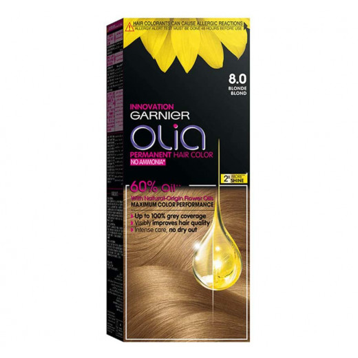 Garnier Olia No Ammonia Permanent Brilliant Color Oil-Rich Permanent Hair Color 8.0 Blonde 209g