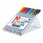 Staedtler Triplus Fineliner Pen - 10 اقلام ,Multicolor