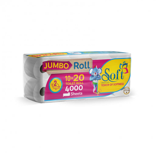 Soft Toilet Paper, 2 Ply, 10 Roll