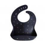 Mushie Silicone Baby Bib, Planets Design, Navy Blue Color