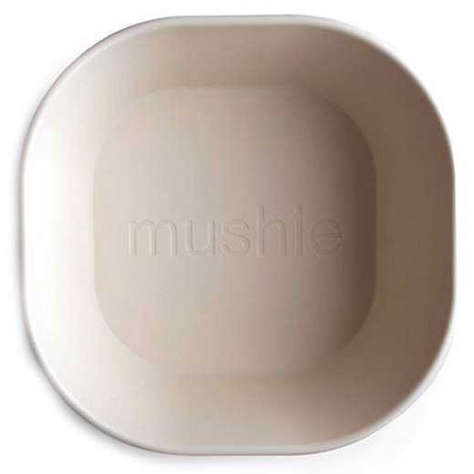 Mushie Baby Dinner Plate, 2 Packs, Square Shapes, Ivory Color