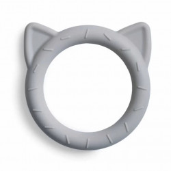 Mushie Teething Ring for Babies, Cat Design, Grey Color