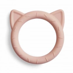 Mushie Teething Ring for Babies, Cat Design, Pink Color