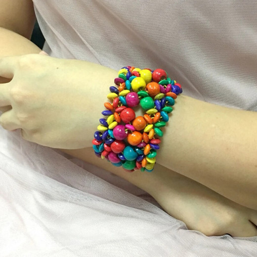 Multicolor Handmade Wooden Bracelet