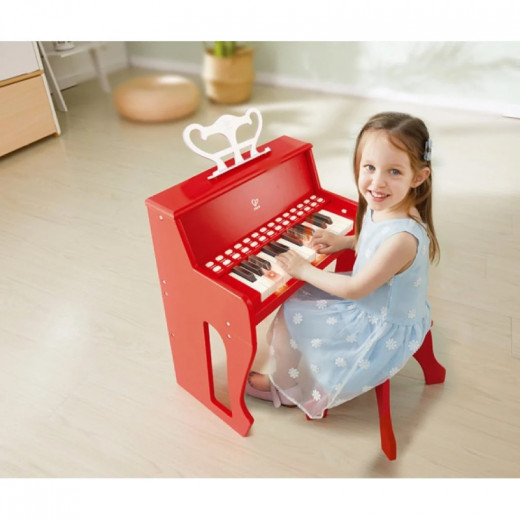 Hape Learn with Lights Piano With Stool, Red color